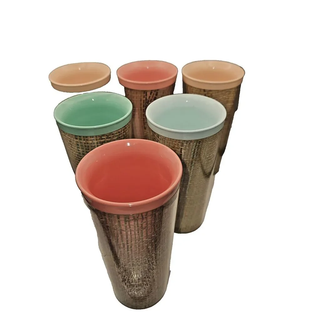 Vintage Raffiaware Tumblers 6 Various Colors *See Note